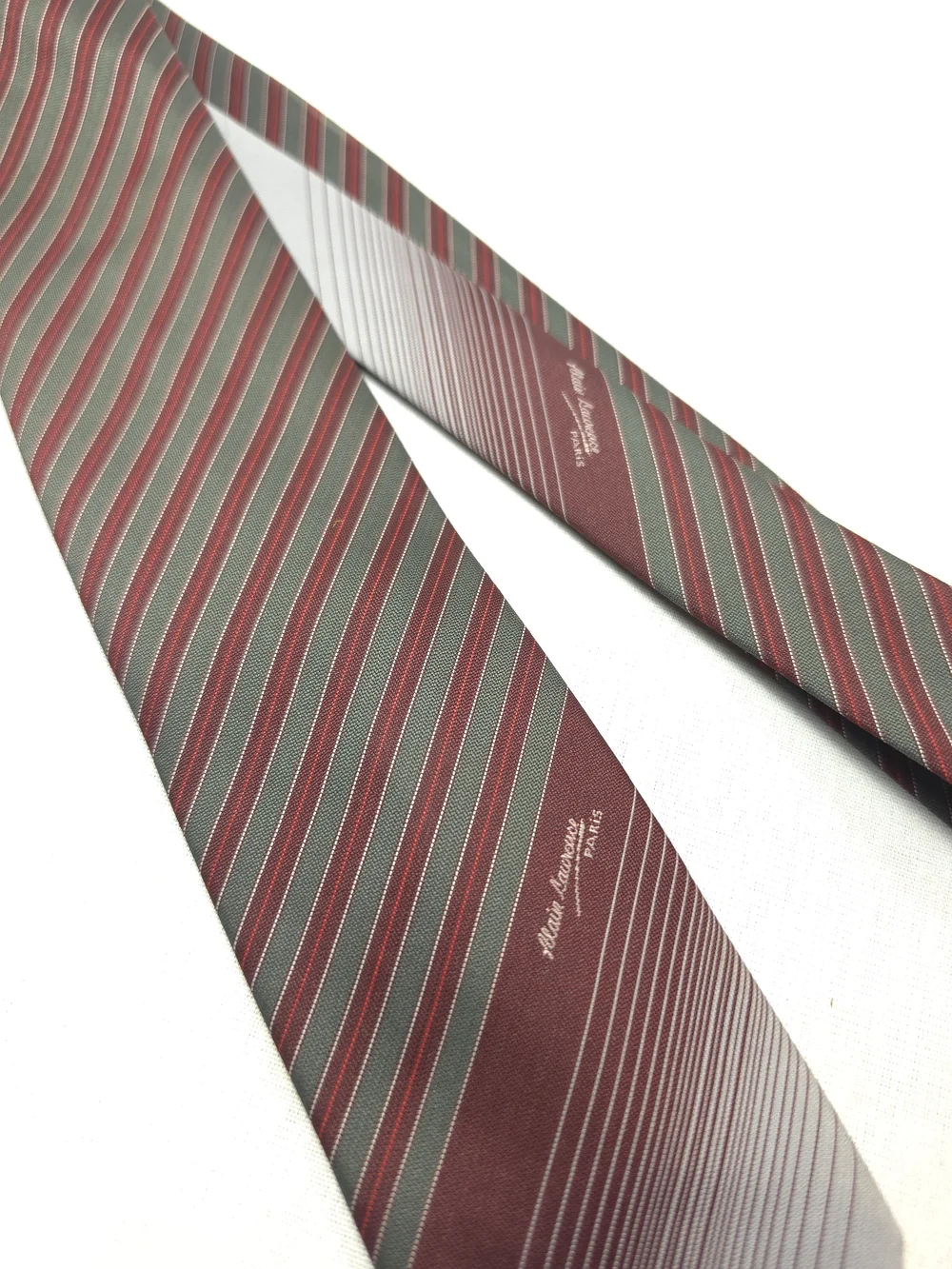 Men's Kashman Germany Burgundy and Gray Striped Men's Tie